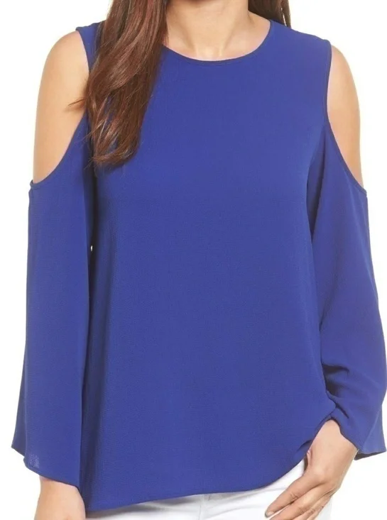 NWOT vince camuto cold shoulder long sleeve blouse - Picture 2 of 7